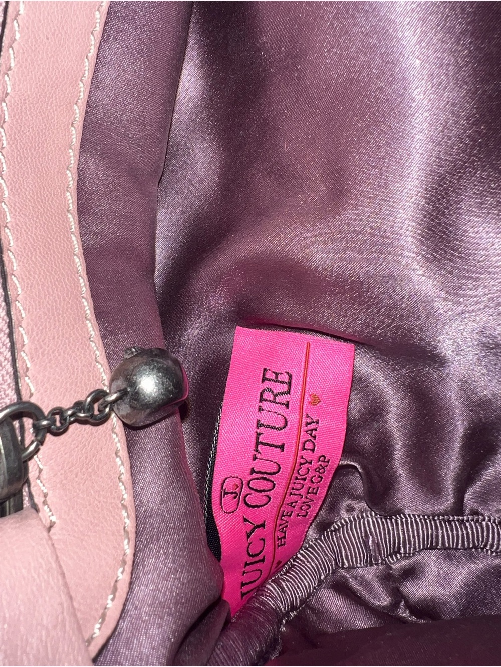 Juicy Couture Vintage Blush Pink Leather Bowling Doctor Style Bag Purse - Picture 12 of 13